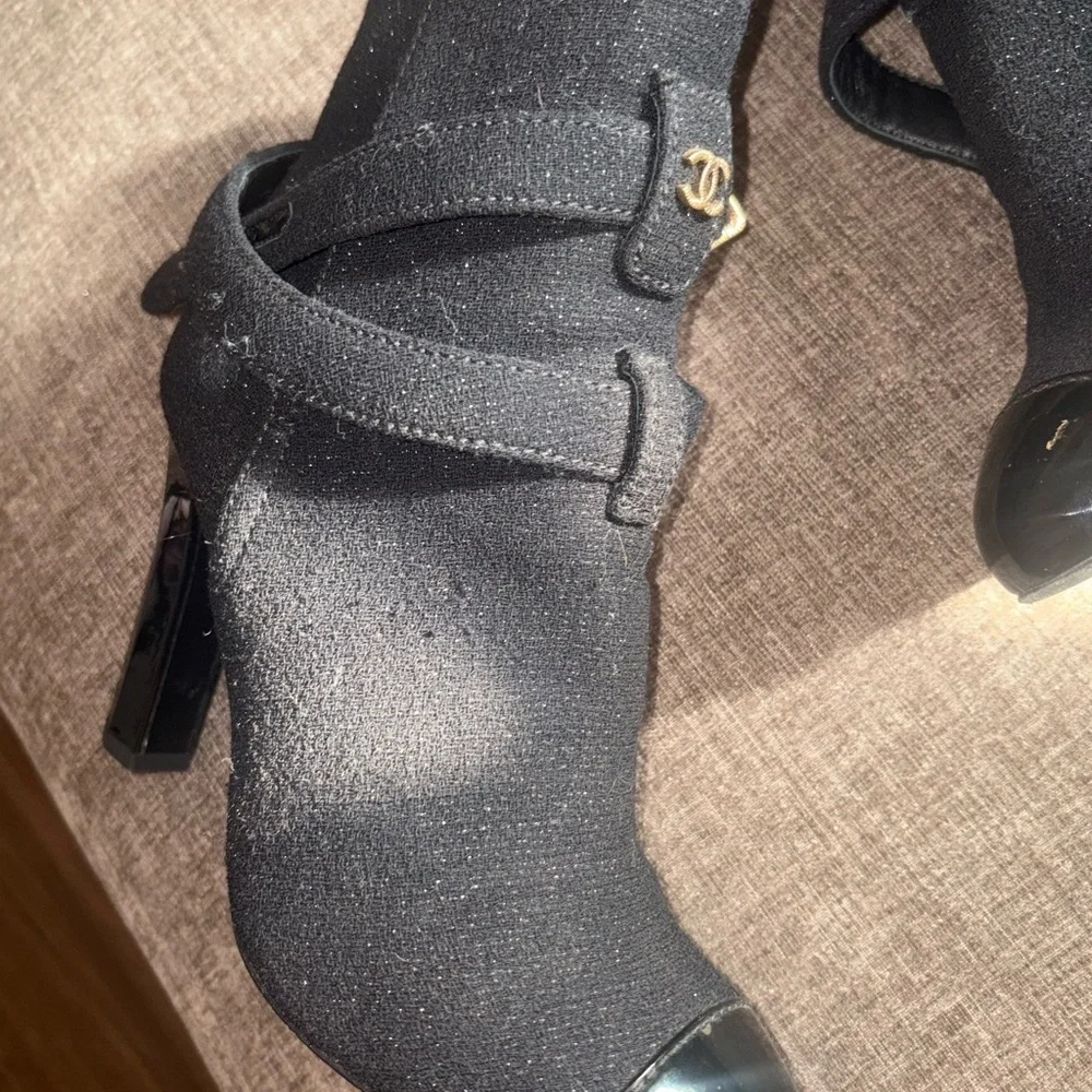 Classic Chanel CC Logo Cap Toe Boots”